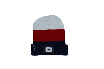 CZAPKA Z DIODĄ LED BIAŁO CZER GRAN.     