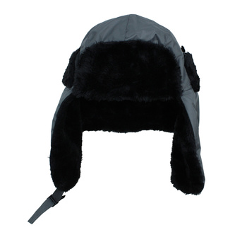 CZAPKA OCIEPLANA USZANKA SZARA